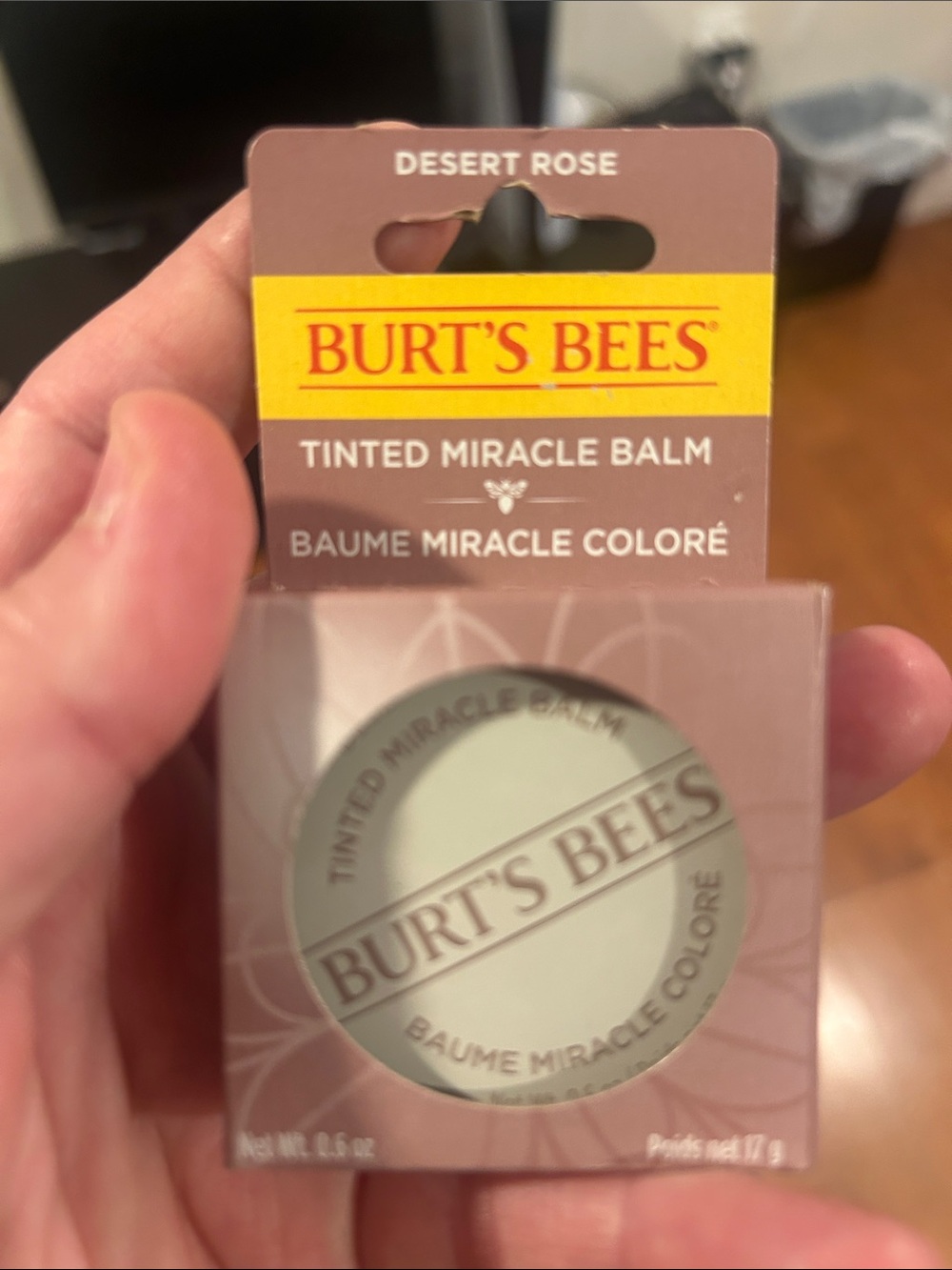 Burt's Bees Tinted Miracle Balm in Desert Rose Packaging